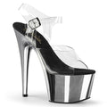 Pleaser Adore-708 Silver Chrome Shoes