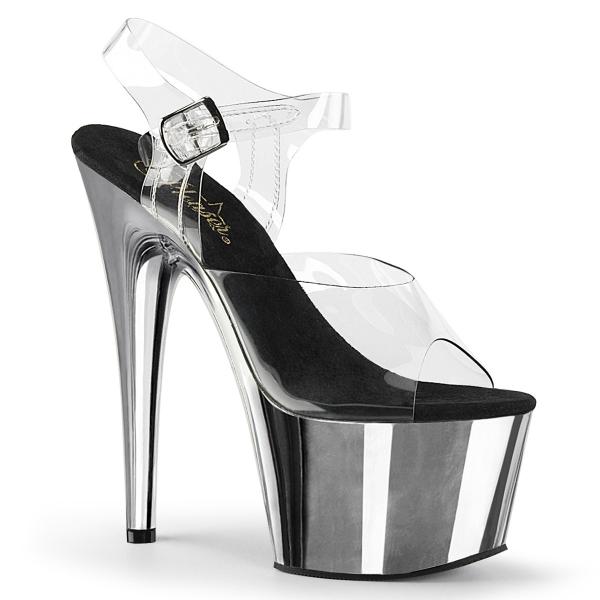 Schuhe Pleaser Adore-708 Silver Chrom