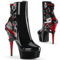 Buty Pleaser Delight-1012 Black Red Lack