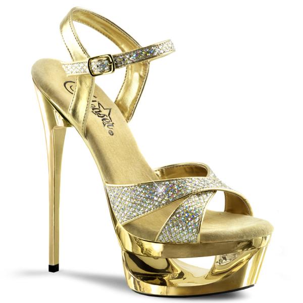 Buty Pleaser Eclipse-619G Multi Glitter Gold Chrom
