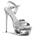 Buty Pleaser Eclipse-619G Multi Glitter Silver Chrom