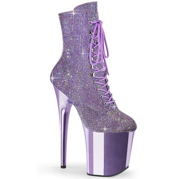 Buty Pleaser Flamingo-1020CHRS Strass Chrom Lavender