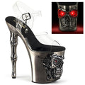 Buty Pleaser Rapture-808LT Satin Pewter Chrom