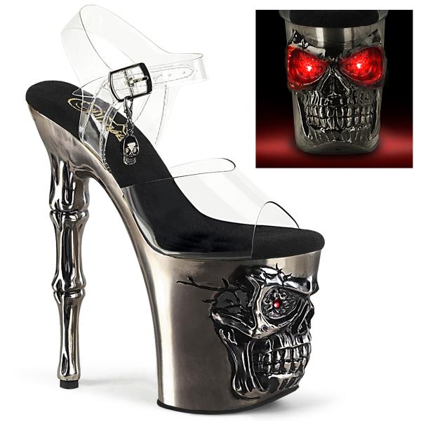 Buty Pleaser Rapture-808LT Satin Pewter Chrom