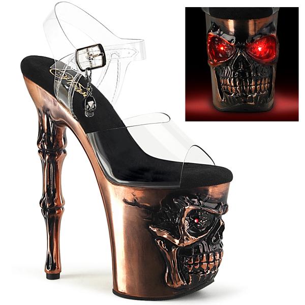 Buty Pleaser Rapture-808LT Satin Copper Chrom