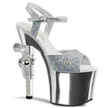 Buty Pleaser Revolver-709G Silver Glitter Strass