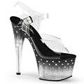 Buty Pleaser Stardust-708T Black Clear Strass