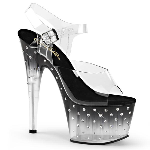 Buty Pleaser Stardust-708T Black Clear Strass