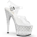 Buty Pleaser Stardust-708T Silver Clear Strass