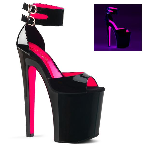 Buty Pleaser Xtreme-875TT Black Hotneonpink